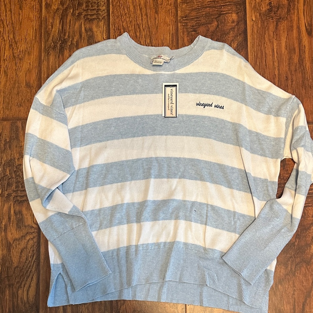 Vineyard Vines Blue and White Striped Sweater